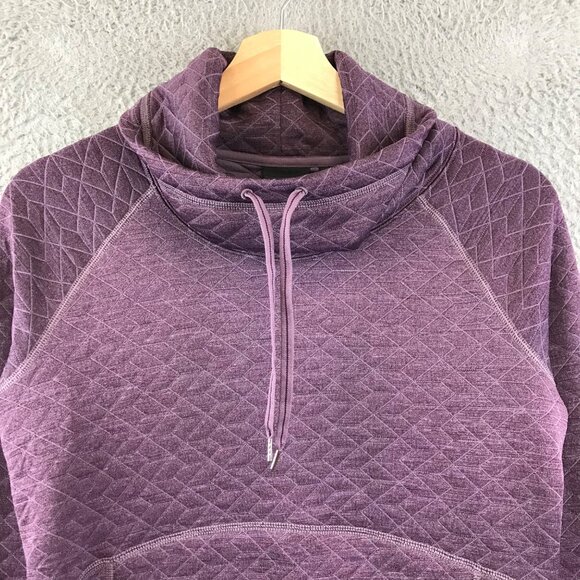 Marmot Quilted Purple Cowl Neck Pullover Womens Long Sleeve Sweater Size SP - Picture 3 of 13